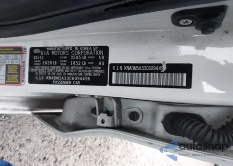 2012 Kia Rio5 Lx from USA, damaged, VIN KNADM5A33C6094496